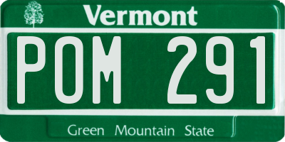 VT license plate POM291