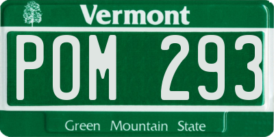 VT license plate POM293