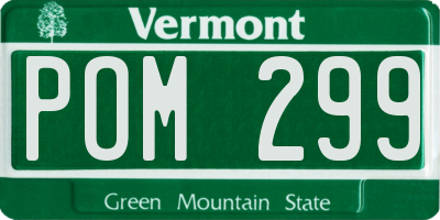 VT license plate POM299
