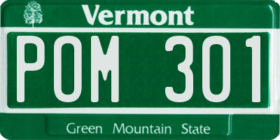 VT license plate POM301