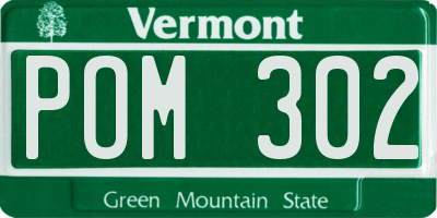 VT license plate POM302