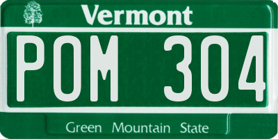 VT license plate POM304