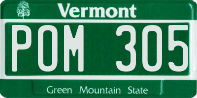 VT license plate POM305