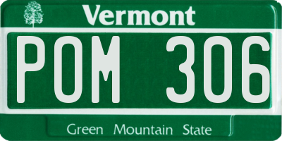 VT license plate POM306