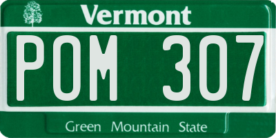 VT license plate POM307