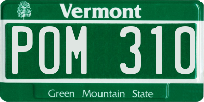 VT license plate POM310