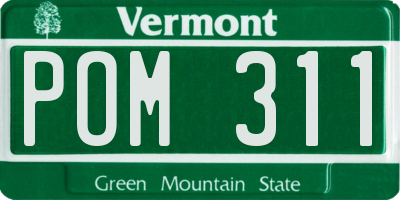 VT license plate POM311