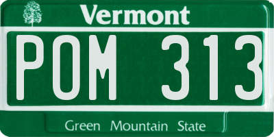 VT license plate POM313