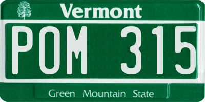 VT license plate POM315