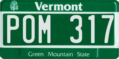 VT license plate POM317