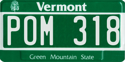 VT license plate POM318