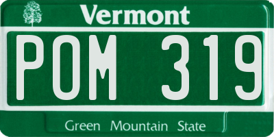 VT license plate POM319