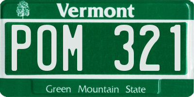 VT license plate POM321