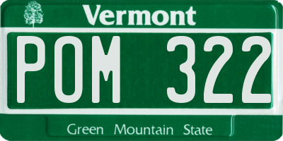 VT license plate POM322