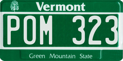 VT license plate POM323