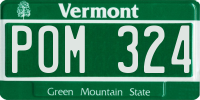 VT license plate POM324