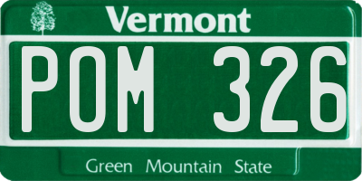 VT license plate POM326