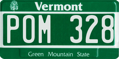 VT license plate POM328