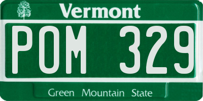 VT license plate POM329