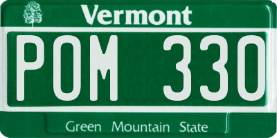 VT license plate POM330