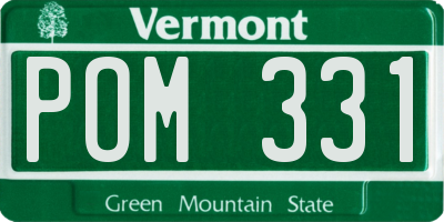 VT license plate POM331