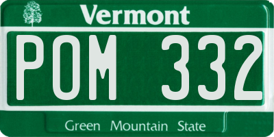 VT license plate POM332