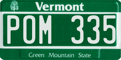 VT license plate POM335