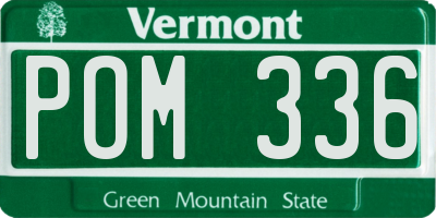 VT license plate POM336