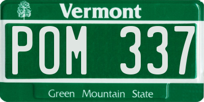 VT license plate POM337