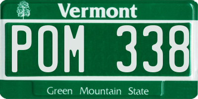 VT license plate POM338