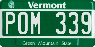 VT license plate POM339
