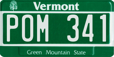VT license plate POM341