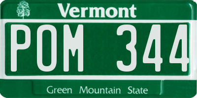 VT license plate POM344
