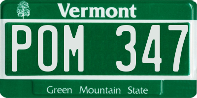 VT license plate POM347