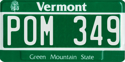 VT license plate POM349