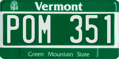 VT license plate POM351
