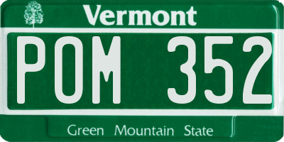 VT license plate POM352