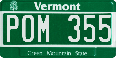 VT license plate POM355
