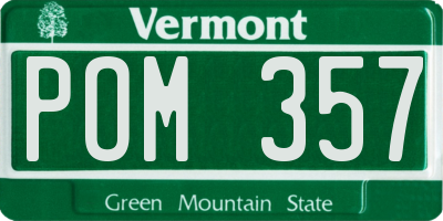 VT license plate POM357