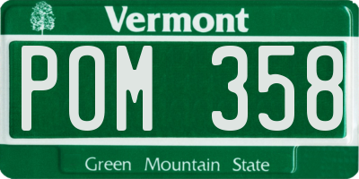 VT license plate POM358
