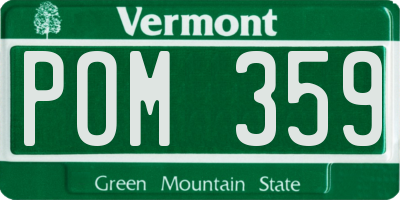 VT license plate POM359