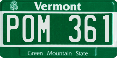 VT license plate POM361