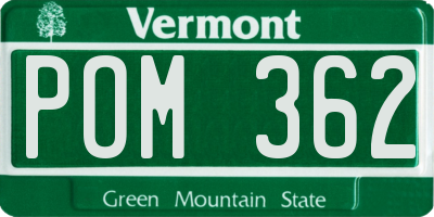 VT license plate POM362