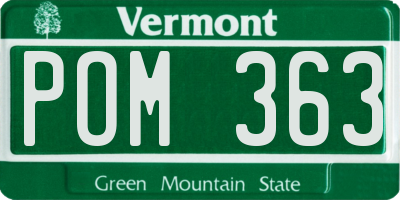 VT license plate POM363