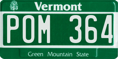 VT license plate POM364