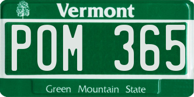 VT license plate POM365
