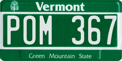 VT license plate POM367