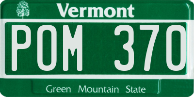 VT license plate POM370