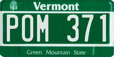 VT license plate POM371