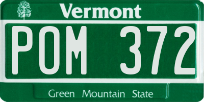 VT license plate POM372